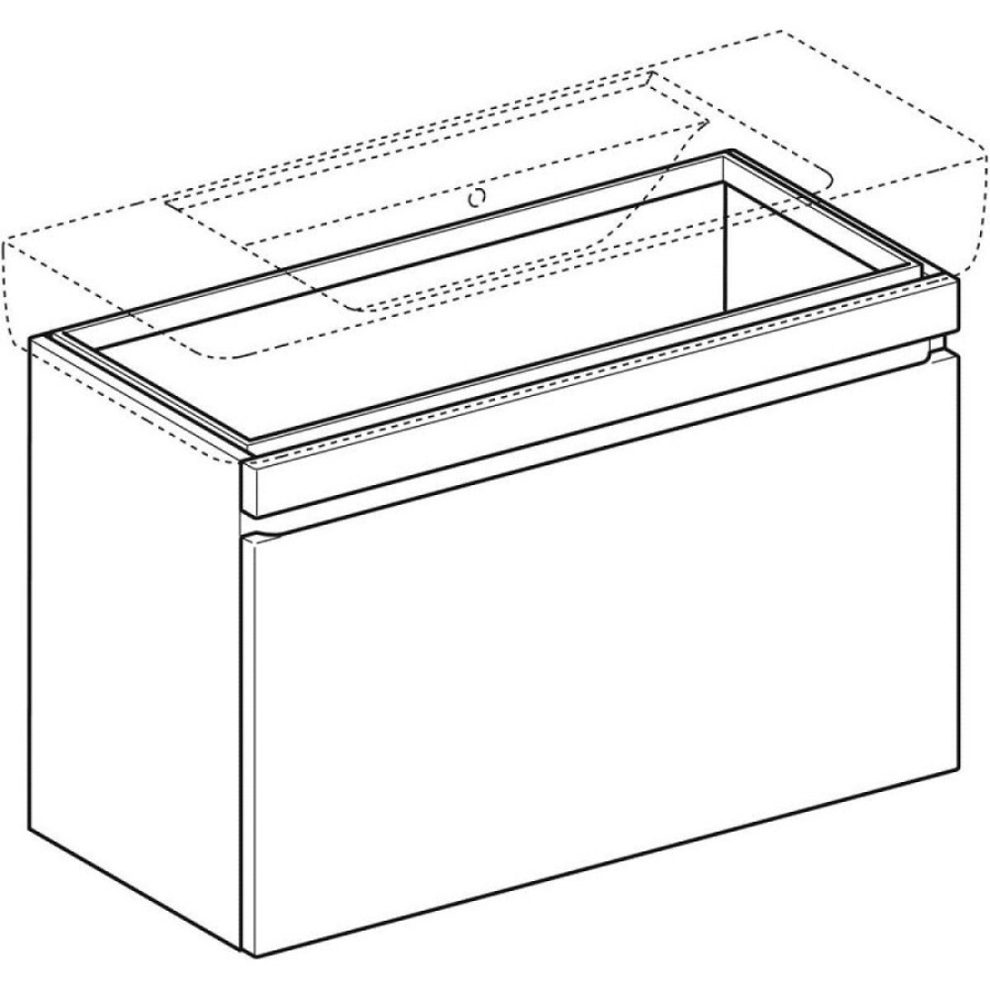 Тумба под раковину Geberit Renova Nr. 1 869101000 , 92,6 см, подвесная, цвет тёмно-серый матовый