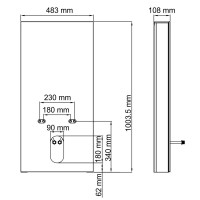Пристенный модуль системы инсталляции WasserKraft Naab 86 86BDT.050.WH, для биде, цвет - белый