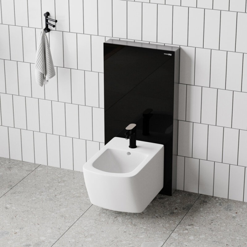 Пристенный модуль системы инсталляции WasserKraft Naab 86 86BDT.050.BL, для биде, цвет - черный