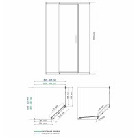 Душевой уголок WasserKRAFT Naab 86S 86S11, 90 х 90 см, профиль хром, стекло прозрачное, с открытием двери вовнутрь