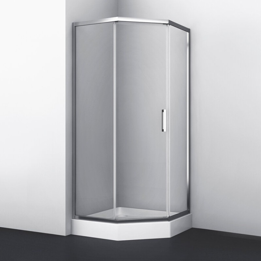 Душевой уголок WasserKRAFT Naab 86S 86S11, 90 х 90 см, профиль хром, стекло прозрачное, с открытием двери вовнутрь