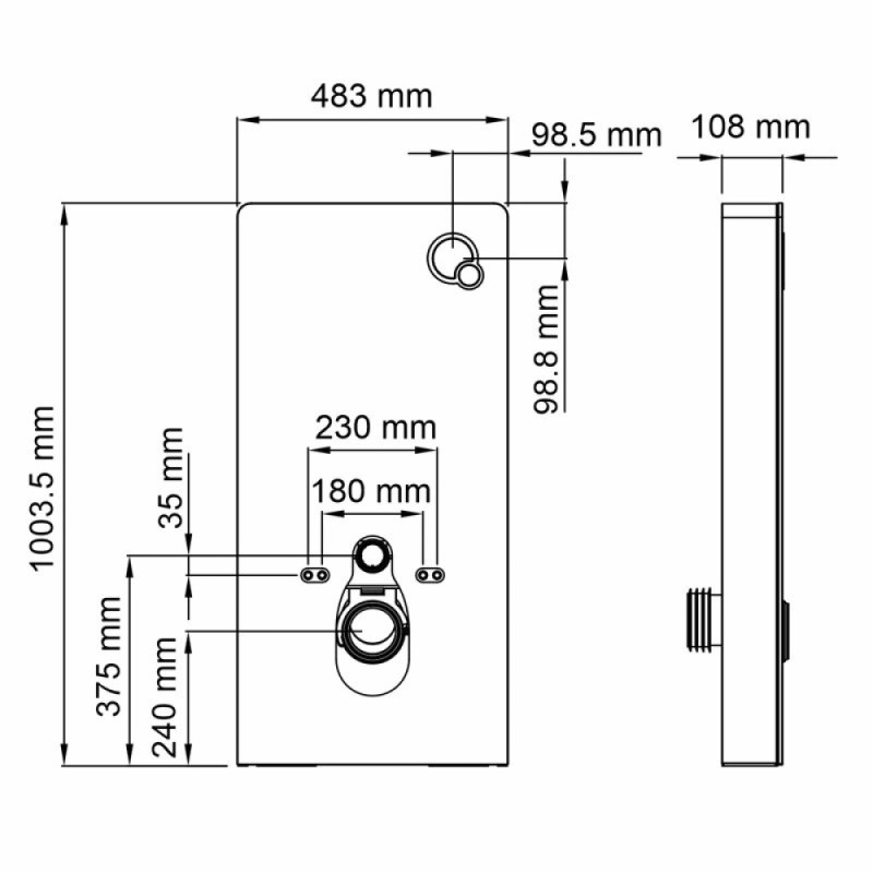 Пристенный модуль системы инсталляции WasserKraft Naab 86 86TLT.040.PE.BL, для унитазов, цвет - черный