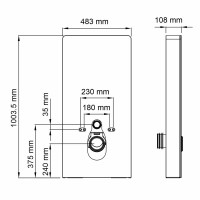 Пристенный модуль системы инсталляции WasserKraft Naab 86 86TLT.040.SE.BL, для унитазов, цвет - черный