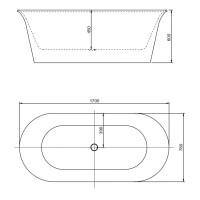 Ванна акриловая Aquanet Family Smart 170 x 78 см, черный глянцевый, 261053