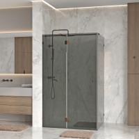 Душевой уголок WasserKRAFT Paar 88H 88H07-TG, 120 х 90 см, стекло тонированное, фурнитура золото глянцевое