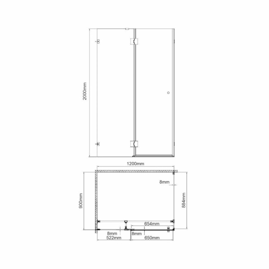 Душевой уголок WasserKRAFT Paar 88H 88H07-TG, 120 х 90 см, стекло тонированное, фурнитура золото глянцевое