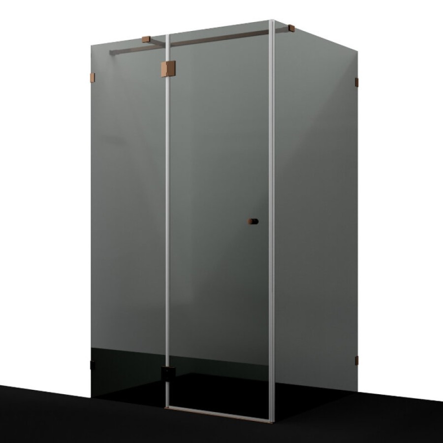 Душевой уголок WasserKRAFT Paar 88H 88H10-TG, 120 х 100 см, стекло тонированное, фурнитура золото глянцевое