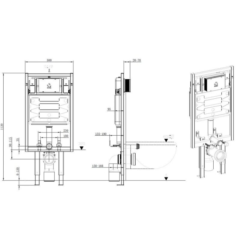 Инсталляция Allen Brau Pneumatic, 9.11103.20, для подвесного унитаза