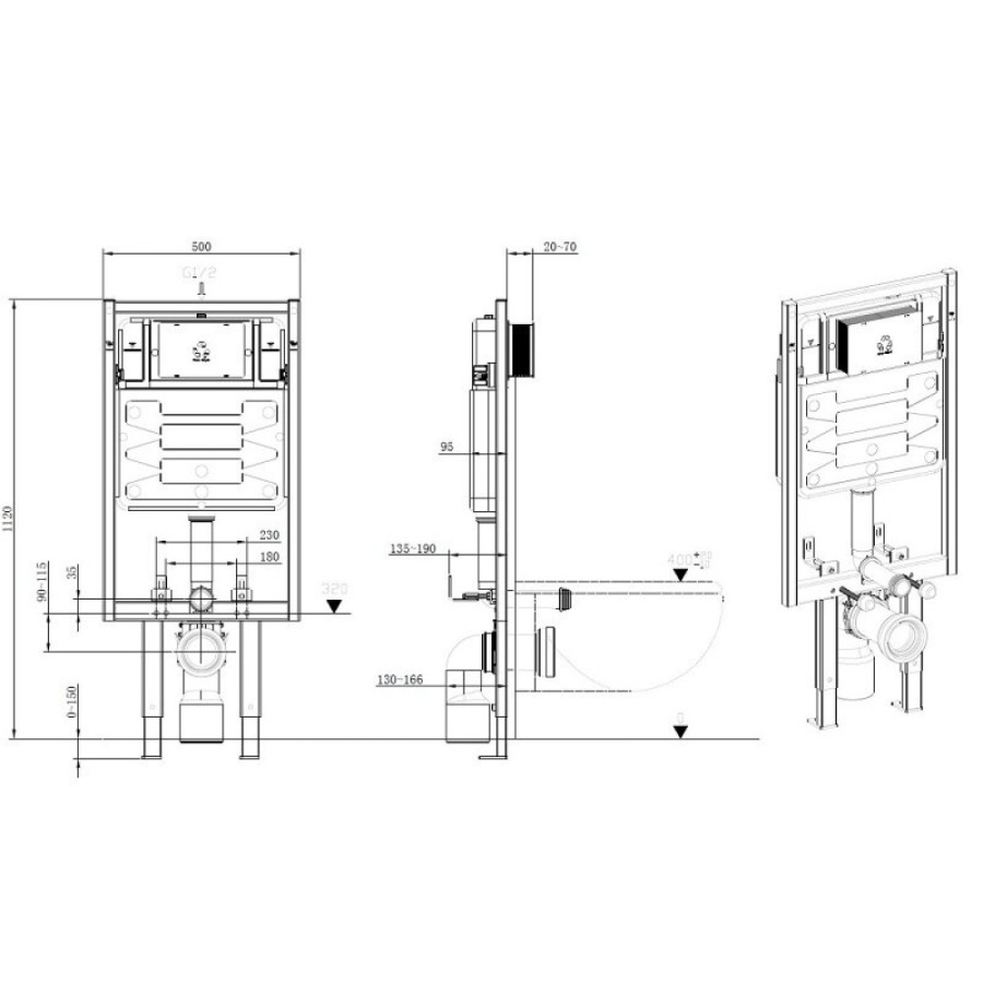 Инсталляция Allen Brau Pneumatic, 9.11103.20, для подвесного унитаза
