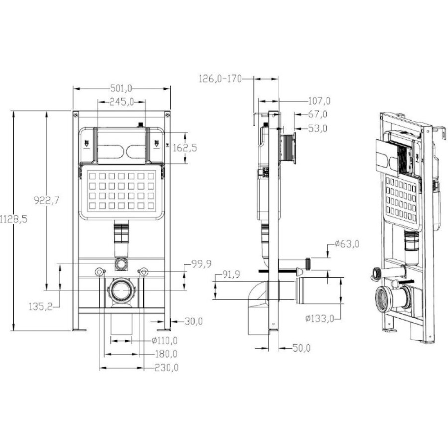 Инсталляция для унитаза Allen Brau Evo 9.1EV00.20, синяя