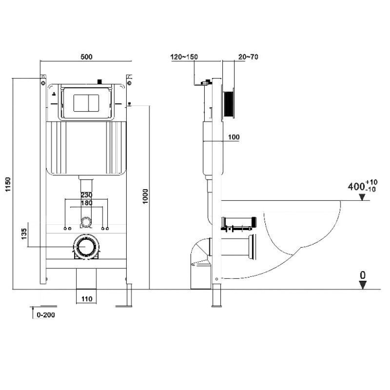 Инсталляция для унитаза Grossman 900.K31.02.000, цвет синий