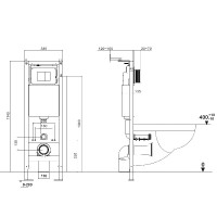 Инсталляция для унитаза Grossman 900.K31.03.000, цвет синий
