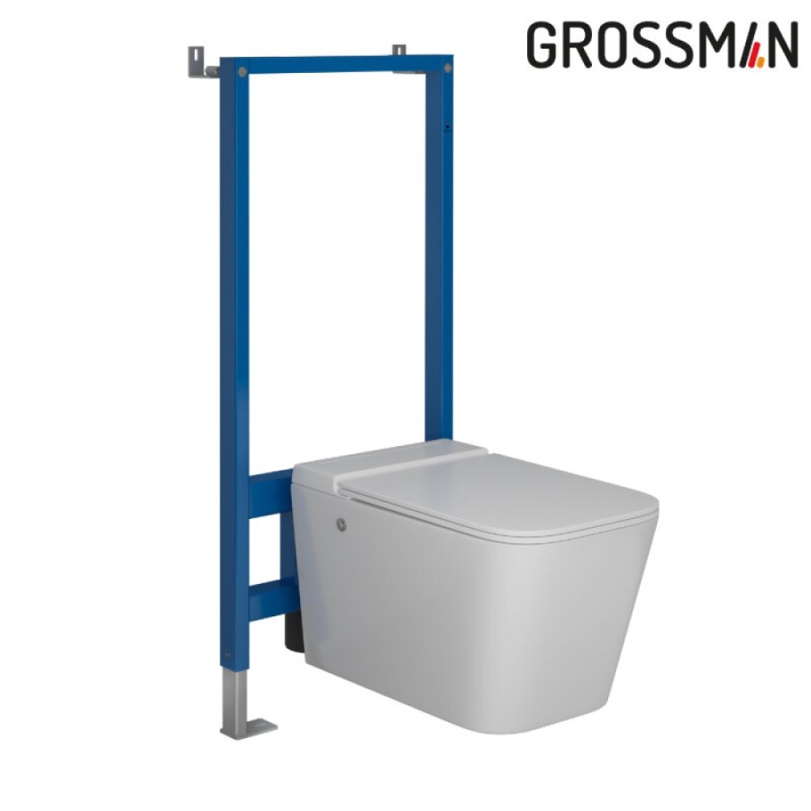Инсталляция 901.5501.01.000 Grossman 901.K31.01.000, унитаз подвесной белый Grossman GR-5501 impuls, сиденье микролифт