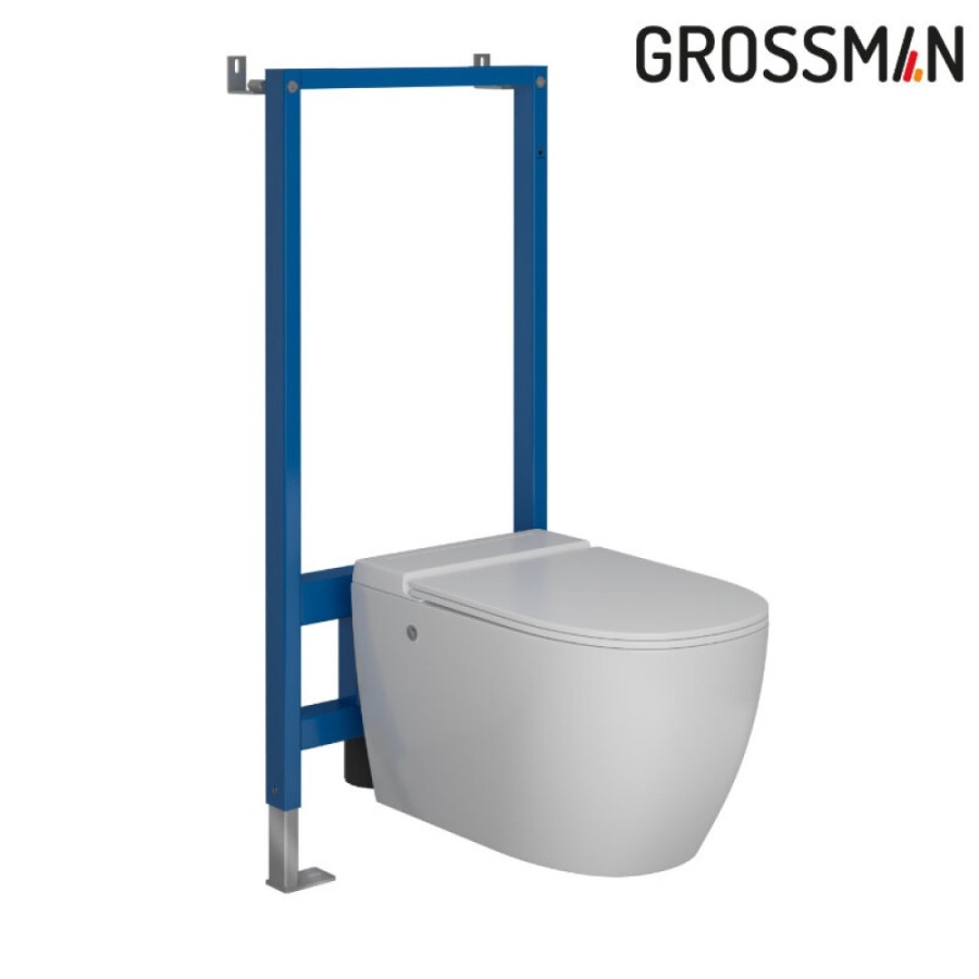 Инсталляция 901.5502.01.000 Grossman 901.K31.01.000, унитаз подвесной белый Grossman GR-5502 impuls, сиденье микролифт