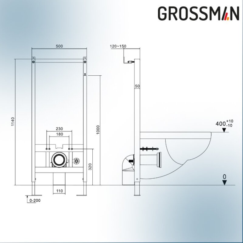 Инсталляция 901.5502.01.000 Grossman 901.K31.01.000, унитаз подвесной белый Grossman GR-5502 impuls, сиденье микролифт