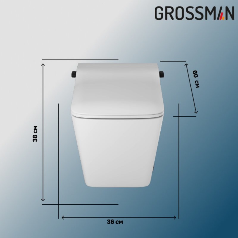 Инсталляция 901.5701.01.000 Grossman 901.K31.01.000, унитаз подвесной белый Grossman GR-5701 smart, с биде, сиденье микролифт
