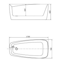 Ванна акриловая Aquanet Family Trend 170 x 78 см, белый глянцевый, 260046