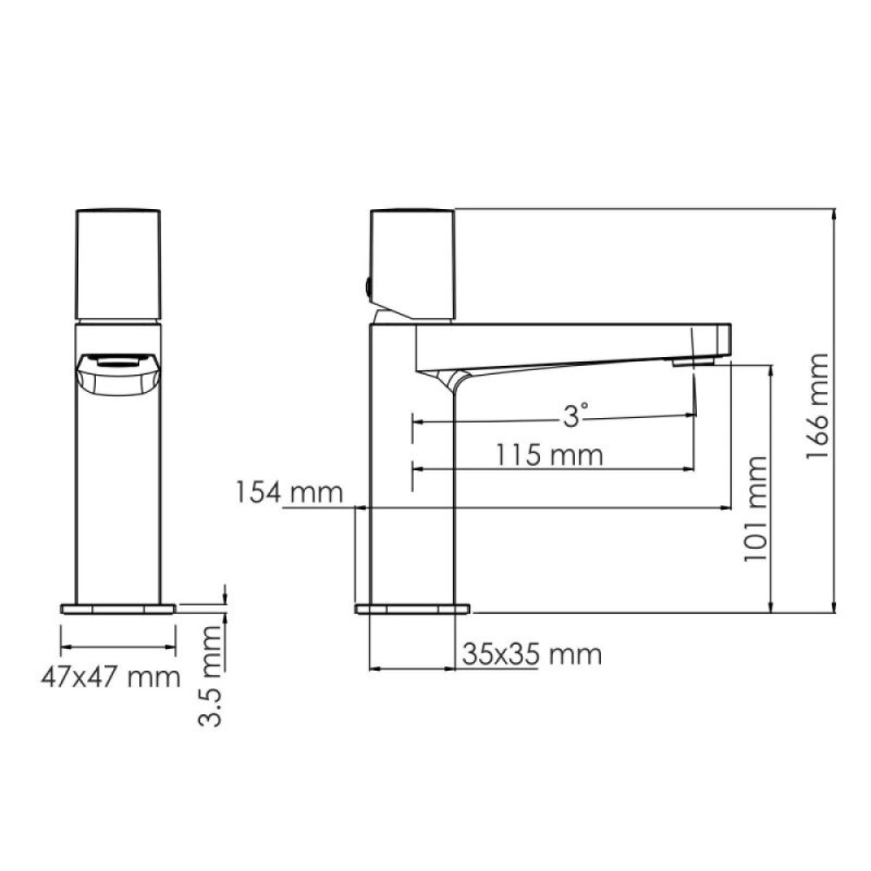 Смеситель для раковины WasserKRAFT Nuthe, черный матовый, 9103