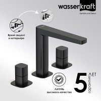 Смеситель для раковины WasserKRAFT Nuthe, черный матовый, 9135