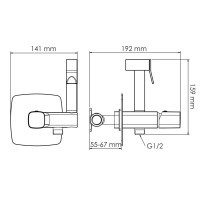 Гигиенический душ WasserKRAFT Nuthe, 9138, со смесителем, черный матовый