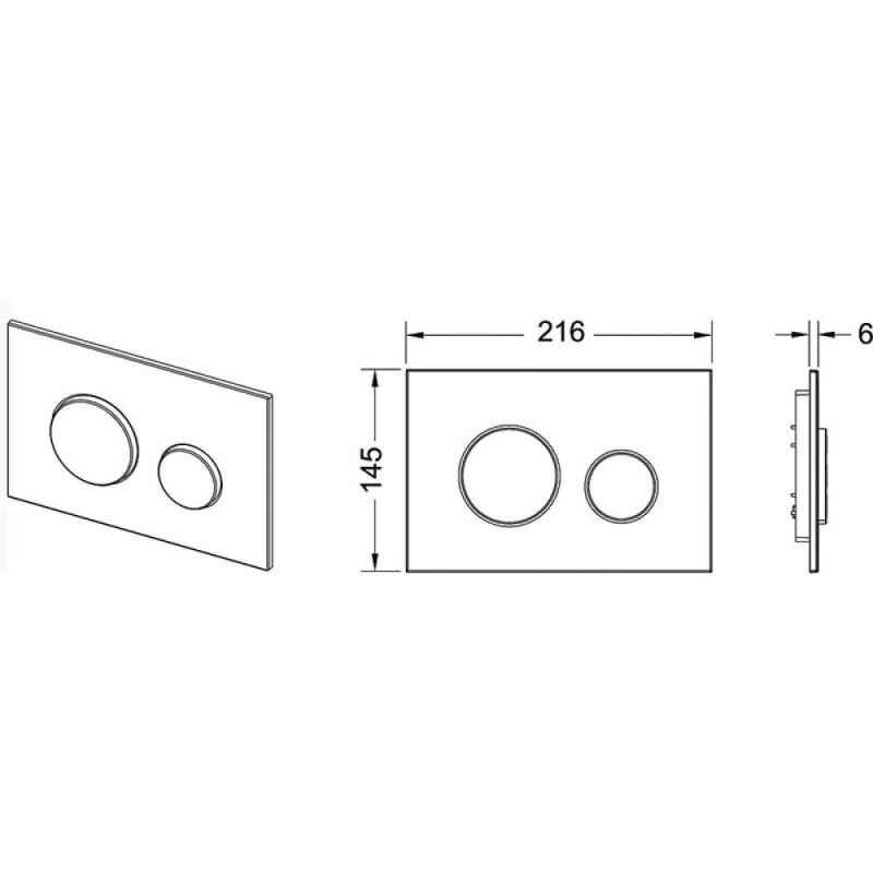 Клавиша смыва TECE Loop 9240660, механическая, белое стекло, клавиши хром глянцевый