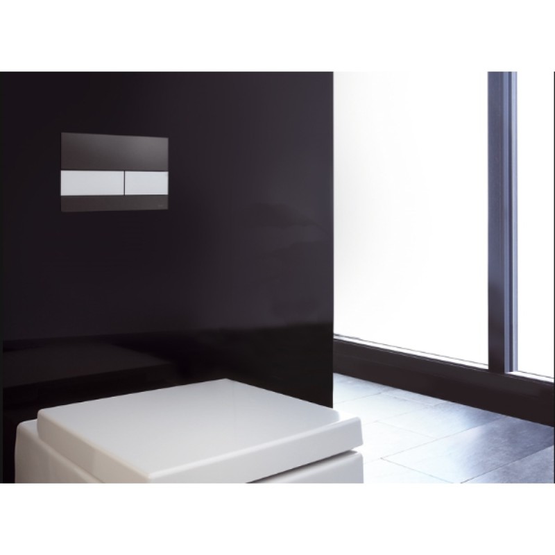 Клавиша смыва TECE Square 9240806, механическая, рамка черное стекло, клавиши сатин
