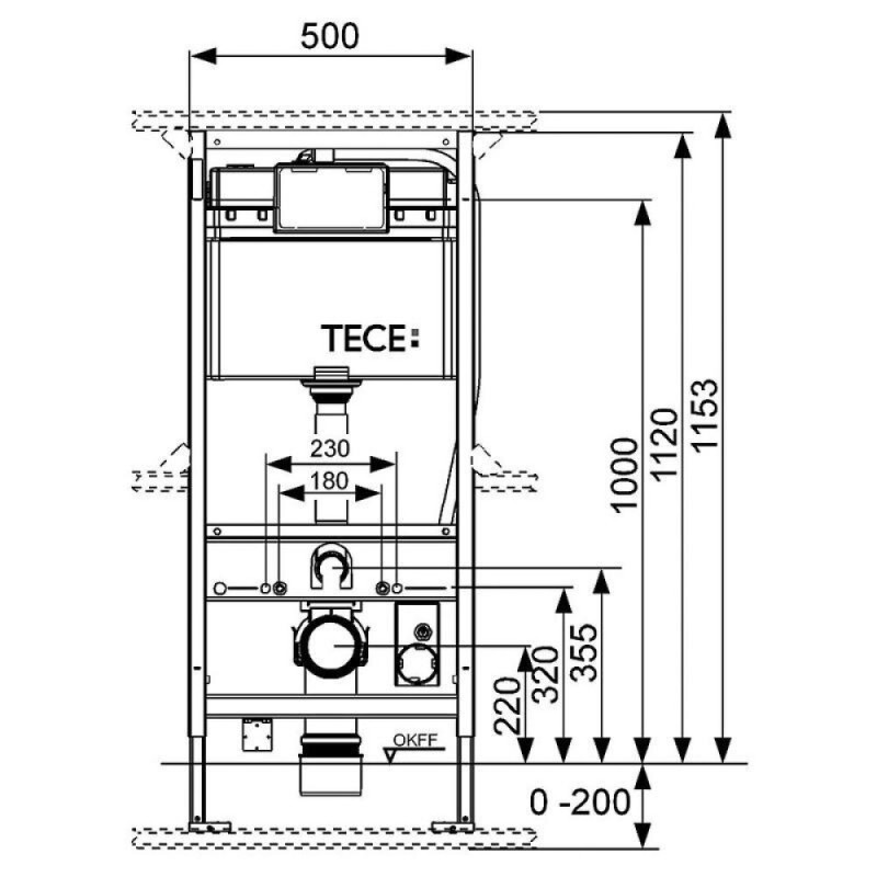 Инсталляция для подвесного унитаза TECE TOTO Neorest 9300044
