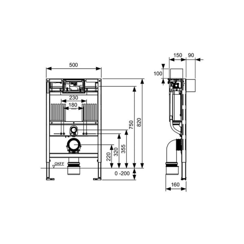 Инсталляция для унитаза TECE TECEprofil 9300380