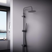 Душевой гарнитур Damixa Scandinavian Pure, с верхним душем, черный матовый, 936000300