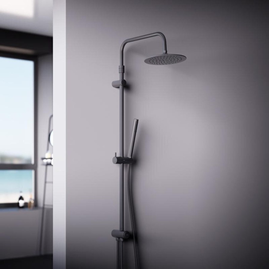 Душевой гарнитур Damixa Scandinavian Pure, с верхним душем, черный матовый, 936000300