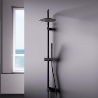 Душевой гарнитур Damixa Scandinavian Pure, с верхним душем, черный матовый, 936000300