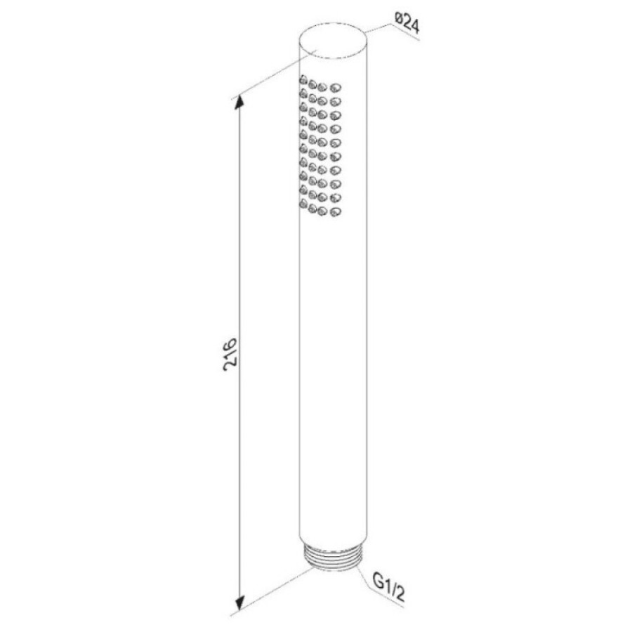 Душевая лейка Damixa Scandinavian Pure 936020300, 1 режим струи, цвет черный матовый