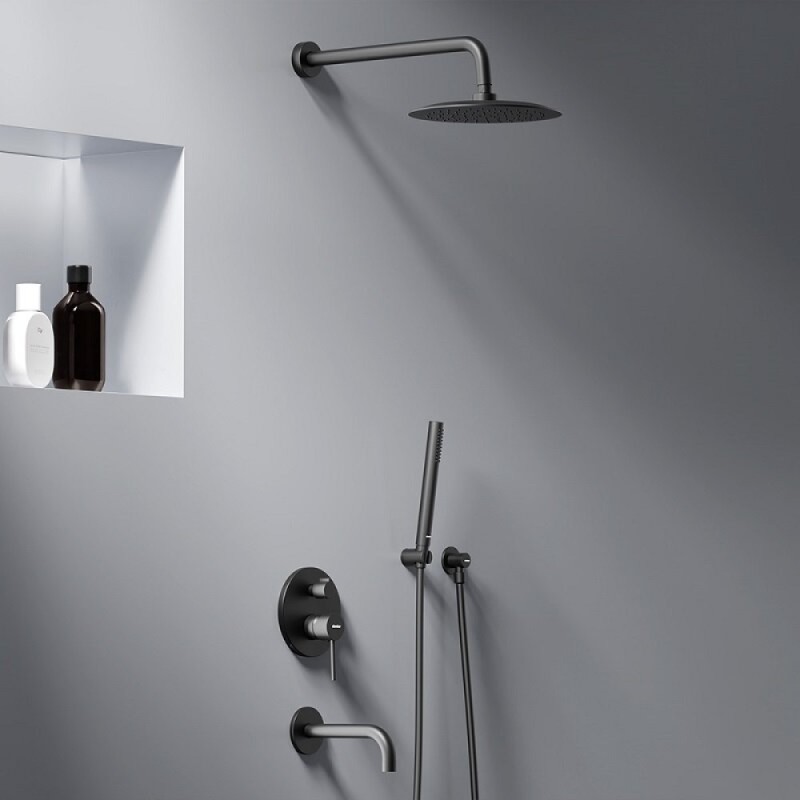 Душевая система Damixa Scandinavian Pure 936510300, цвет черный матовый