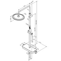 Душевая система Damixa Scandinavian Pure, с изливом, цвет черный матовый, 936730300