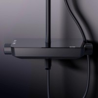 Душевая система Damixa Scandinavian Pure, с изливом, цвет черный матовый, 936730300
