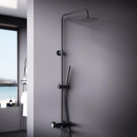 Душевая система Damixa Scandinavian Pure, с прогрессивным картриджем, черный матовый, 936740300