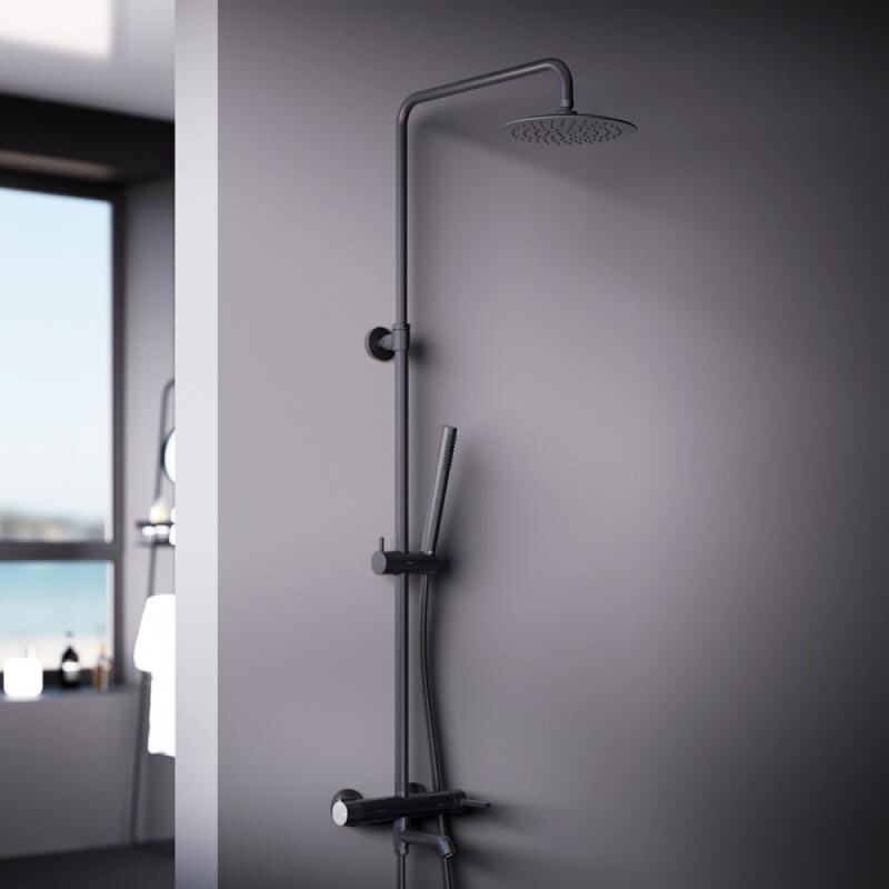 Душевая система Damixa Scandinavian Pure, с прогрессивным картриджем, черный матовый, 936740300