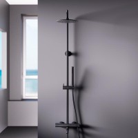 Душевая система Damixa Scandinavian Pure, с прогрессивным картриджем, черный матовый, 936740300