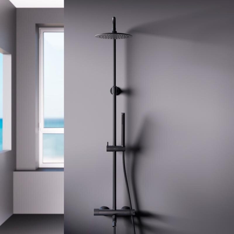 Душевая система Damixa Scandinavian Pure, с прогрессивным картриджем, черный матовый, 936740300