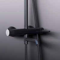 Душевая система Damixa Scandinavian Pure, с прогрессивным картриджем, черный матовый, 936740300