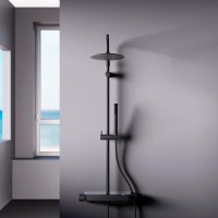 Душевая система Damixa Scandinavian Pure, термостатическая, цвет черный матовый, 936750300