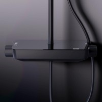 Душевая система Damixa Scandinavian Pure, термостатическая, цвет черный матовый, 936750300