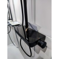 Душевая система Damixa Scandinavian Pure, термостатическая, с изливом, черный матовый, 936760300