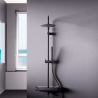 Душевая система Damixa Scandinavian Pure, термостатическая, с изливом, черный матовый, 936760300