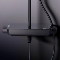 Душевая система Damixa Scandinavian Pure, термостатическая, с изливом, черный матовый, 936760300