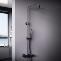 Душевая система Damixa Scandinavian Pure, термостатическая, черный матовый, 936800300
