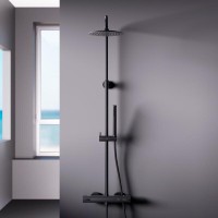 Душевая система Damixa Scandinavian Pure, термостатическая, черный матовый, 936800300