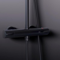 Душевая система Damixa Scandinavian Pure, термостатическая, черный матовый, 936800300