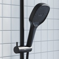 Душевой гарнитур Damixa Merkur 940000300, с верхним душем, черный матовый