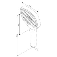 Душевая лейка Damixa Merkur 940020300, 3 режима, черная матовая